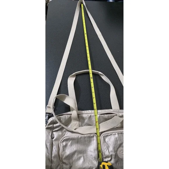 Kipling Cyrene Carry On Travel Bag Crossbody Double Handle Metallic Rose Gold - Picture 14 of 14